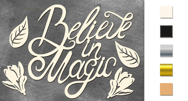 Chipboard embellishments set, "Believe in Magic" #196