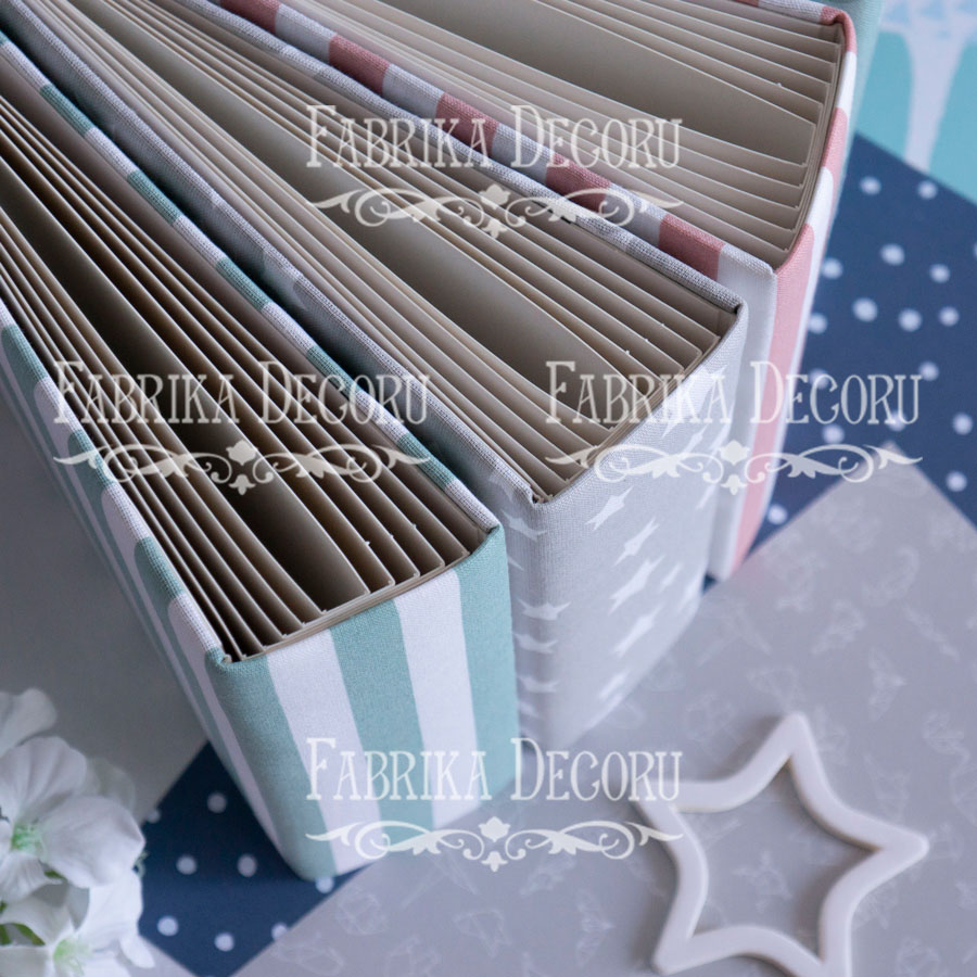 Blank album with a soft fabric cover Blue stars 20сm х 20сm - foto 2