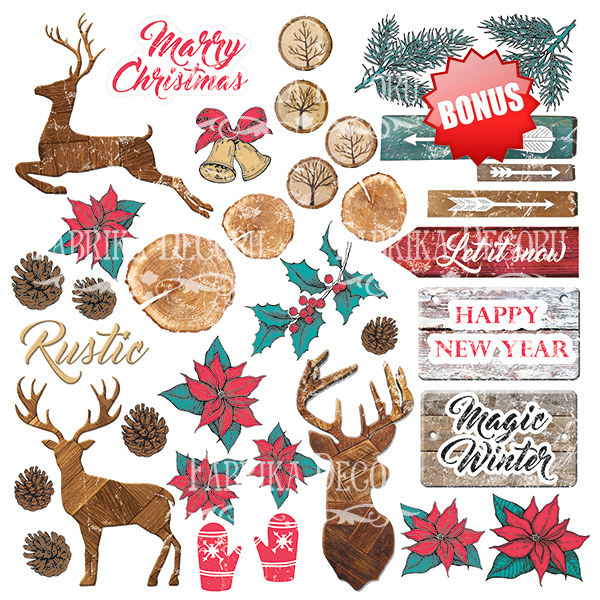 Doppelseitiges Scrapbooking-Papierset Weihnachtsmärchen, 20 cm x 20 cm, 10 Blätter - foto 11  - Fabrika Decoru