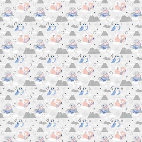 Sheet of double-sided paper for scrapbooking Huge Winter #19-01 12"x12"