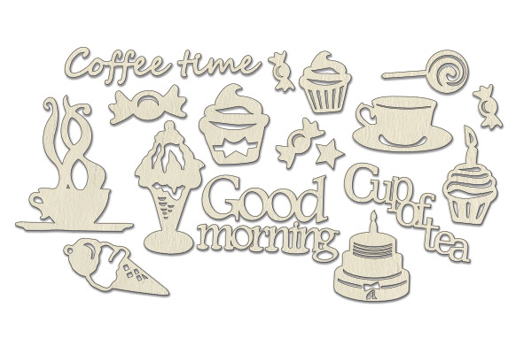 Chipboards set  "Coffee time" #052