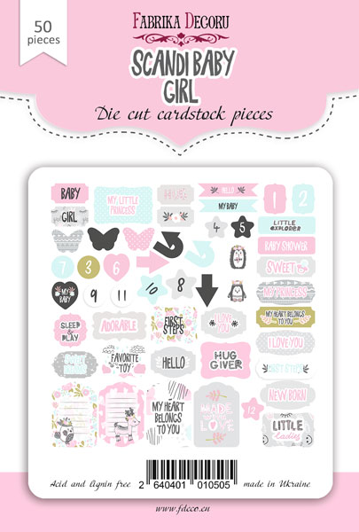 Set of die cuts Scandi Baby Girl, 50 pcs - foto 0