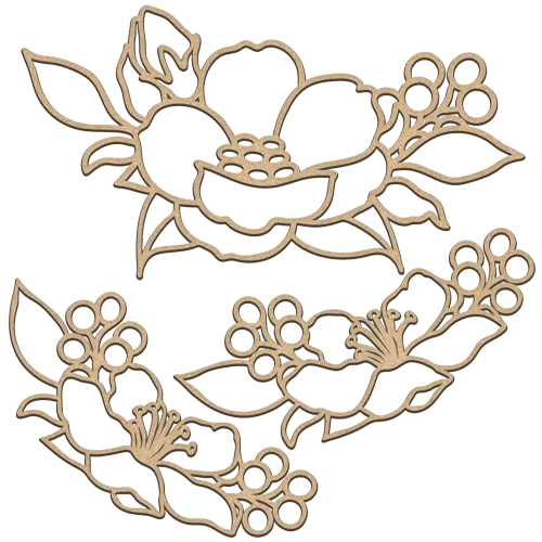 set of mdf ornaments for decoration #222