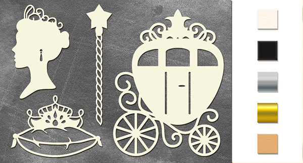 Chipboards set "Princess carriage" #128