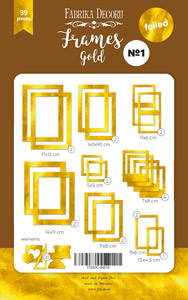 Набор картонных фото рамок с фольгированием #1 Gold 39шт - Фото 0