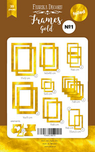 Set of cardboard photo frames with gold foil #1, Gold, 39 pcs - foto 0