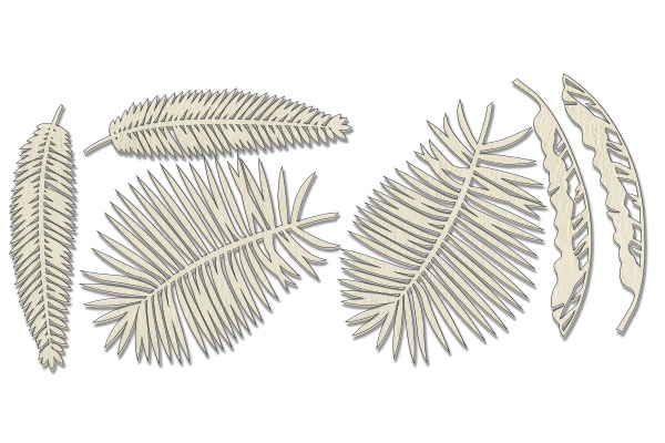 Chipboard embellishments set, Botany exotic #717