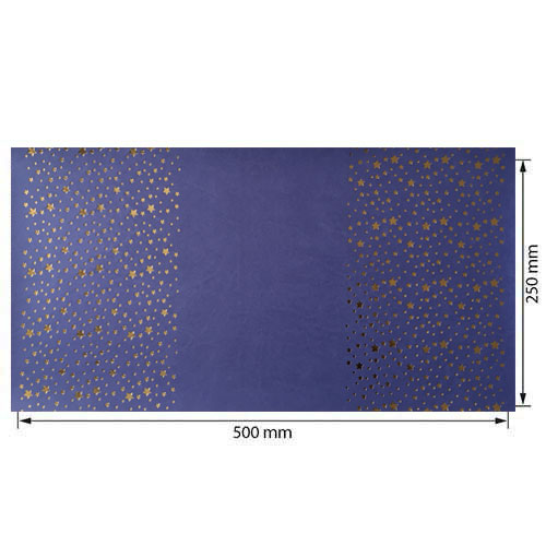 Skóra PU do oprawiania ze złotym wzorem Golden Stars Lavender, 50cm x 25cm  - foto 0  - Fabrika Decoru