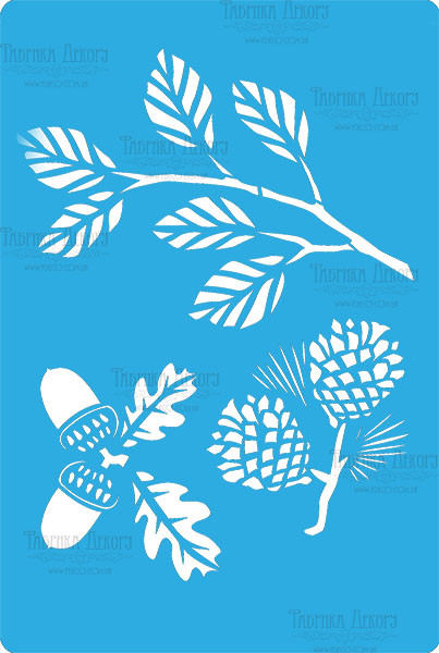 Stencil for crafts 15x20cm "Forest branches" #228
