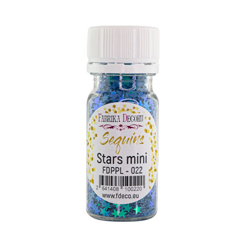 Pailletten Sterne mini, dunkelblau-grün mit Perlmutt, #022 - Fabrika Decoru