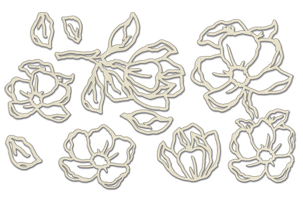 Chipboard embellishments set, "Magnolia sky 1" #006