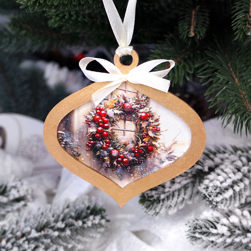 DIY wooden set “Cozy Winter” for making 3 Christmas tree decorations, #054 - foto 5