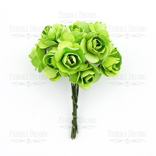 Blumenstrauß aus kleinen Rosen, Farbe Rosenstrauß Grün, 12St - Fabrika Decoru