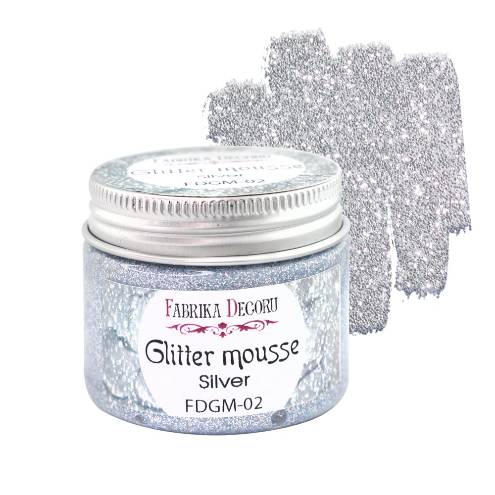 Glitzermousse, Farbe Silber - Fabrika Decoru