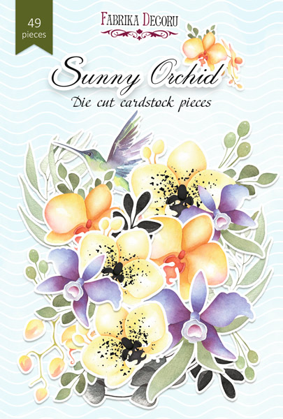 Zestaw wycinanek, kolekcja Sunny Orchid 49 szt - Fabrika Decoru