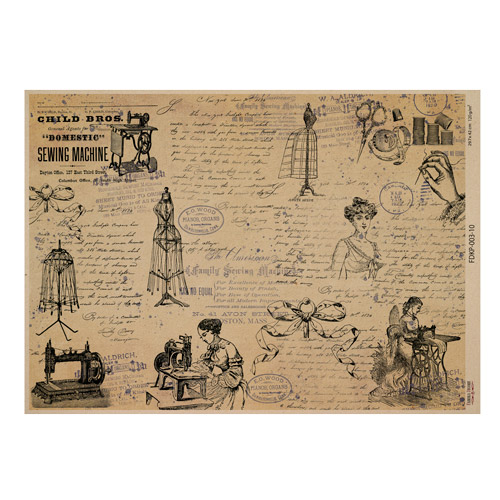 Einseitiges Kraftpapier Satz für Scrapbooking Vintage women's world 42x29,7 cm, 10 Blatt  - foto 9  - Fabrika Decoru