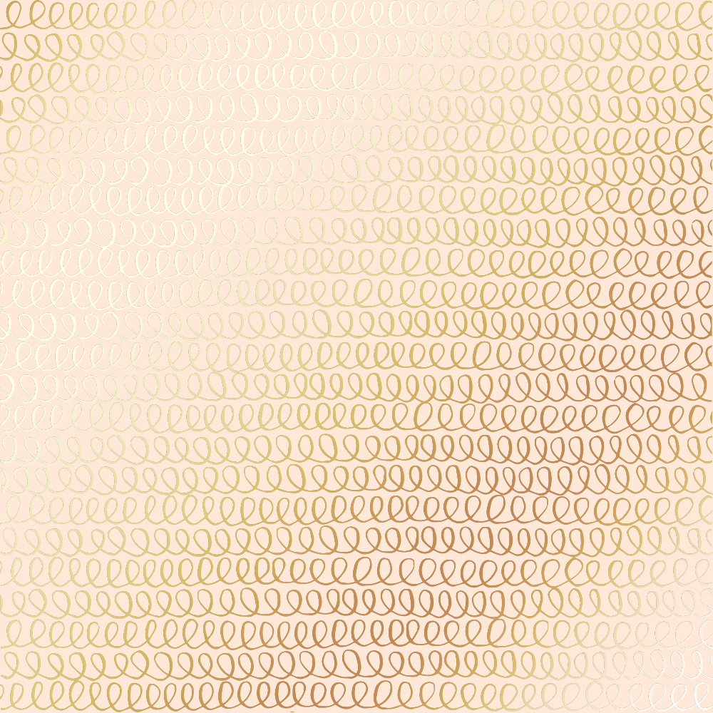 Blatt aus einseitigem Papier mit Goldfolienprägung, Muster Golden Loops Beige, 12"x12" - Fabrika Decoru