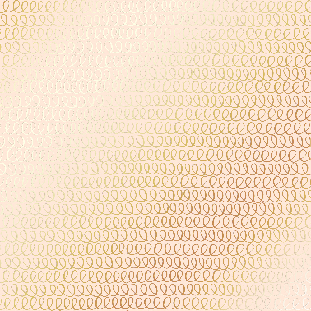 Sheet of single-sided paper with gold foil embossing, pattern Golden Loops Beige, 12"x12"