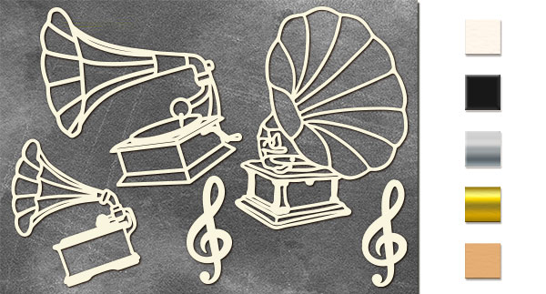 Zestaw tekturek "Gramofon" #667 - Fabrika Decoru