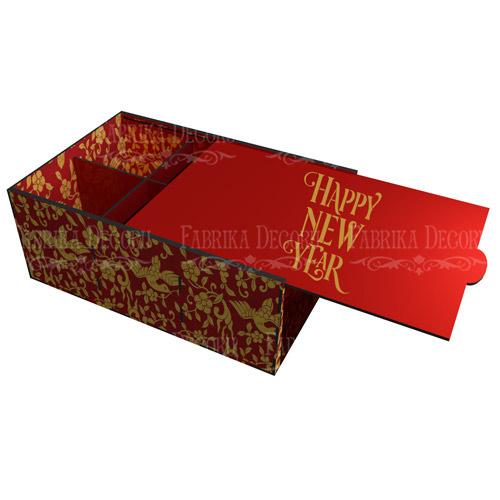 Gift box (pencil case) for gift sets, sweets, Christmas decorations, 6 sections, DIY kit #288 - foto 2