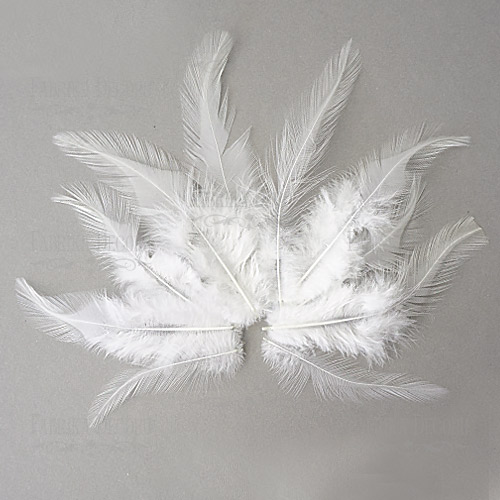 набор перьев с хвостиком "белые"