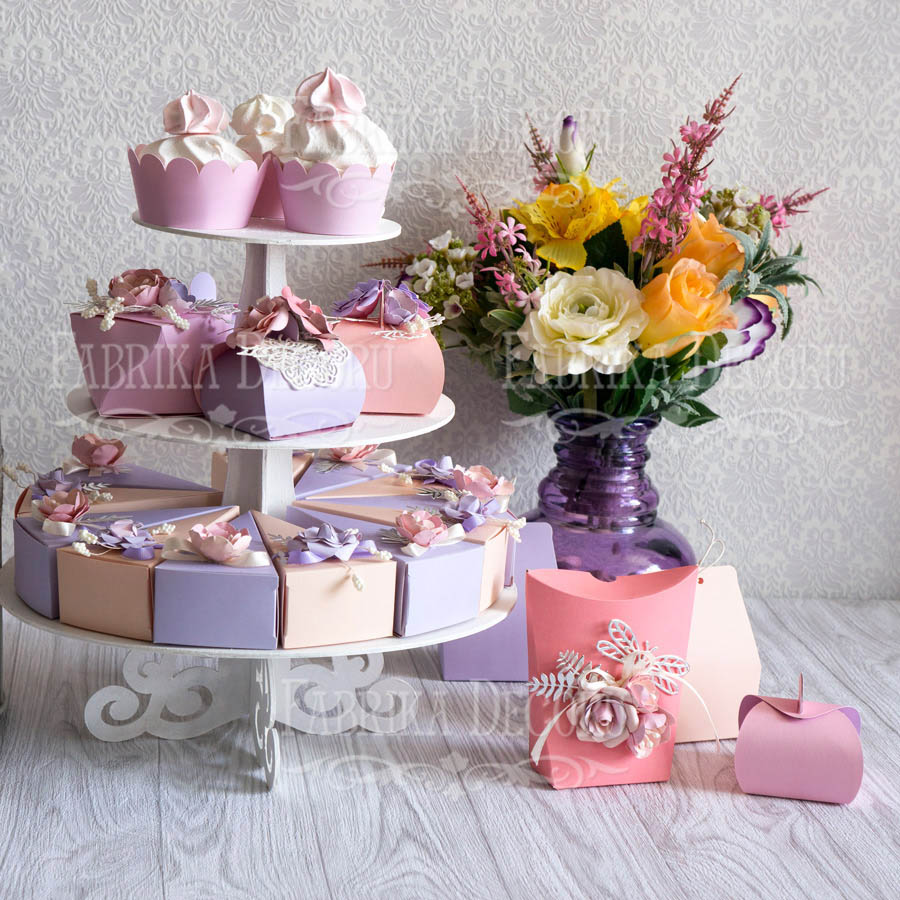 Cupcake cuffs, set of cardboard blanks for cupcakes, 6 pcs, 105х75х43 mm - foto 2