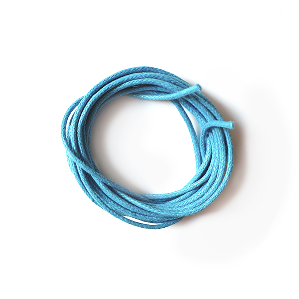 Round wax cord, d=2mm, color Turquoise