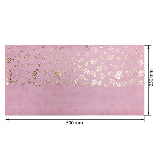 Skóra PU do oprawiania ze złotym tłoczeniem, wzór Golden Dill Flamingo, 50cm x 25cm  - foto 0  - Fabrika Decoru