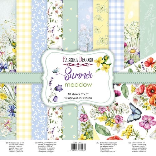 Zestaw papieru do scrapbookingu "Summer meadow" 20cm x 20cm  - Fabrika Decoru