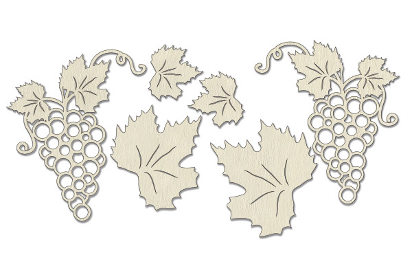 Chipboard embellishments set, "Grapes" #127