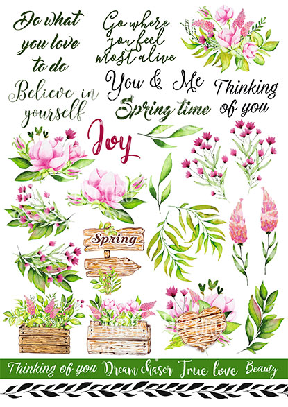 Overlay z nadrukiem do scrapbookingu, „Spring Blossom” - Fabrika Decoru