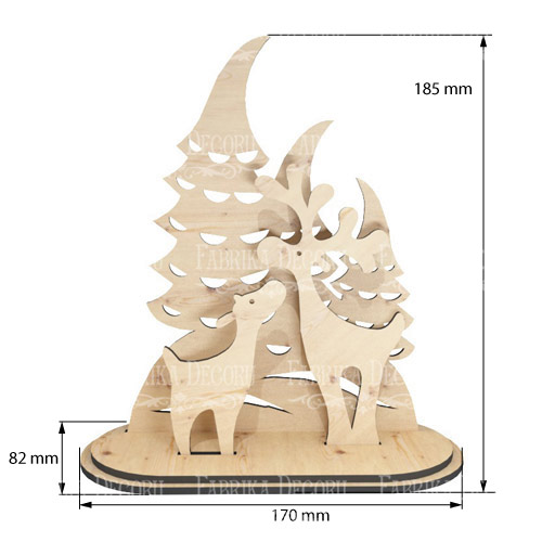 Rohling für Dekoration #352 "Hirsch im Wintergarten" - foto 0  - Fabrika Decoru