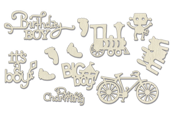 Chipboard embellishments set,  "For boy" #016