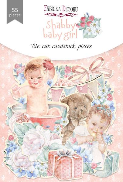 Set of die cuts Shabby baby girl redesign, 55 pcs
