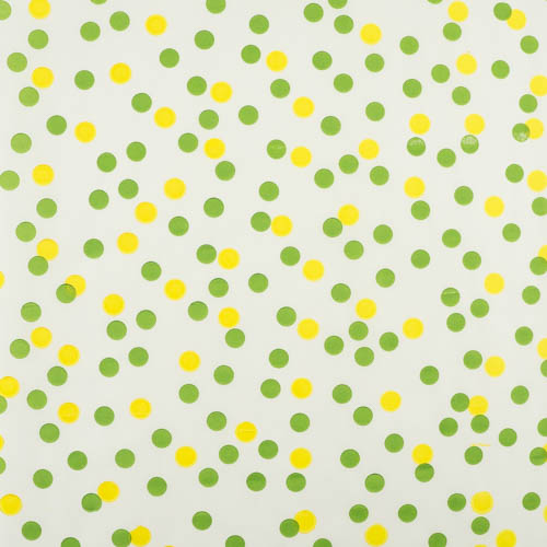 лист крафт бумаги с рисунком желто-зеленый горошек 30х30 см