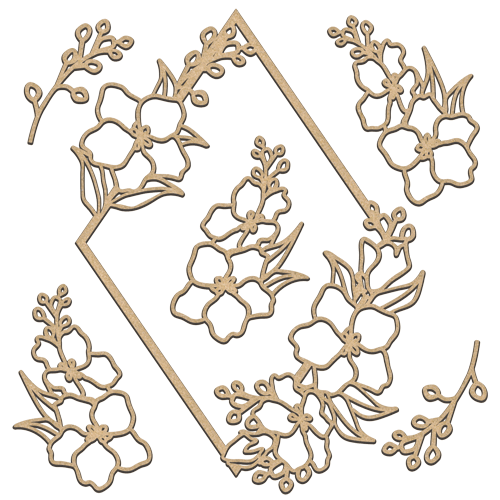set of mdf ornaments for decoration #231