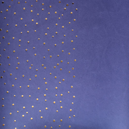 Piece of PU leather with gold stamping, pattern Golden Drops Lavender, 50cm x 25cm - foto 1