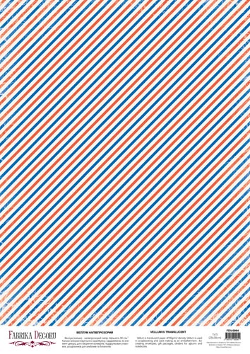 Deco Pergament farbiger Bogen Schräge Streifen, A3 (11,7" х 16,5") - Fabrika Decoru
