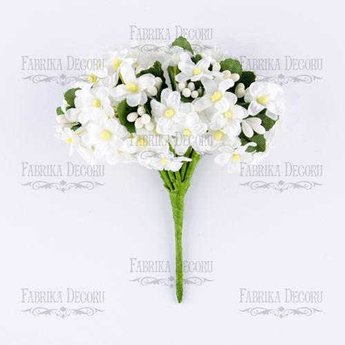 Bukiet kwiatów bzu, Biały, 12szt - Fabrika Decoru