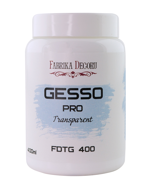 Przezroczysty akrylowy grunt „Gesso transparent”, 400ml - Fabrika Decoru