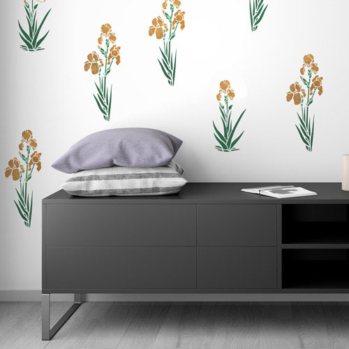 Stencil for decoration XL size (30*30cm), Irises #007 - foto 1