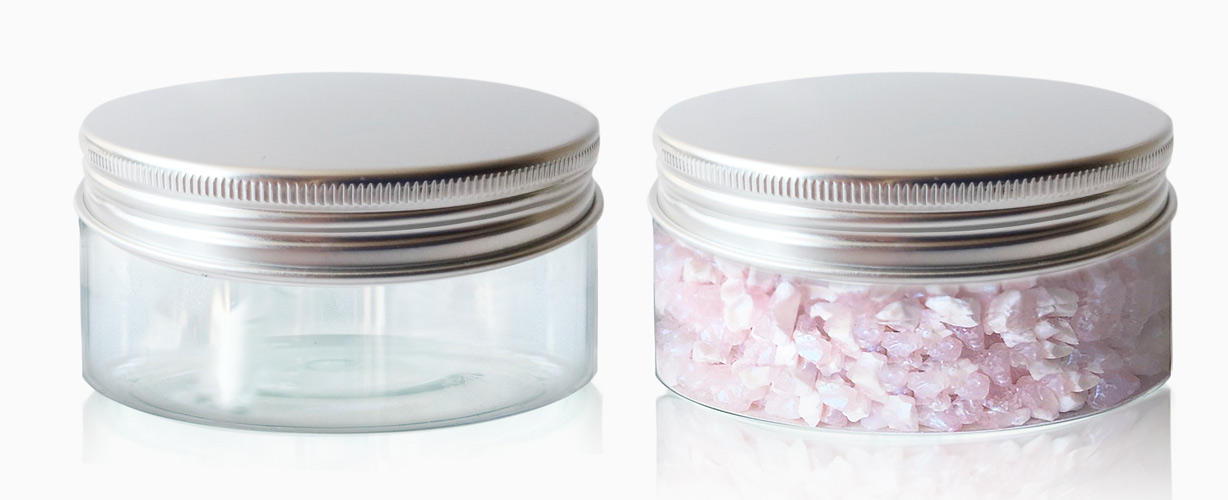 Plastic Jar 150 ml, transparent, with a tin lid - foto 1