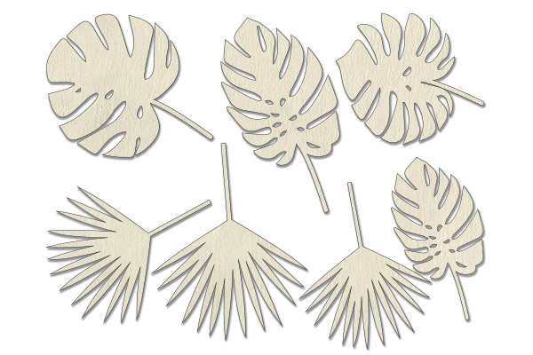 Chipboard embellishments set, Tropical leaves #554