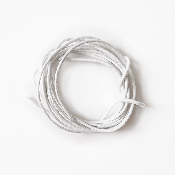Round wax cord, d=2mm, color White