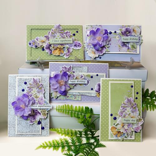Kit for creating 5 cards “Floral Sentiments” 10 x 15cm - foto 1