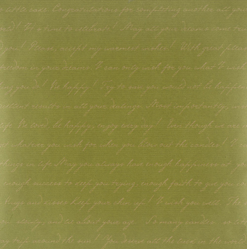 лист крафт бумаги с рисунком рукописный текст оливковый 30х30 см