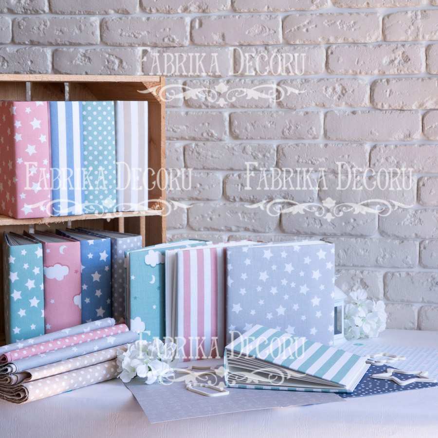 Blankoalbum mit weichem Stoffeinband Blaue Sterne 20cm x 20cm - foto 4  - Fabrika Decoru