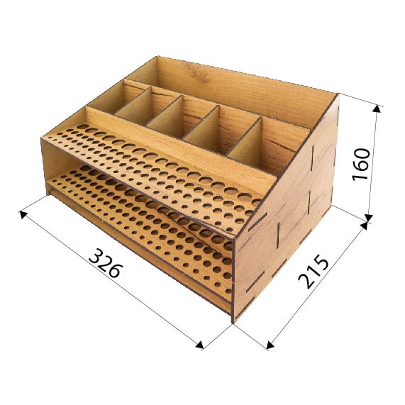 Schreibtisch-Organizer für Pinsel und Kunstzubehör, 326mm x 215mm х 160mm, DIY-Bausatz #373 - foto 1  - Fabrika Decoru