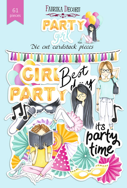 Stanzschablonen-Set Partygirl, 61-tlg - Fabrika Decoru