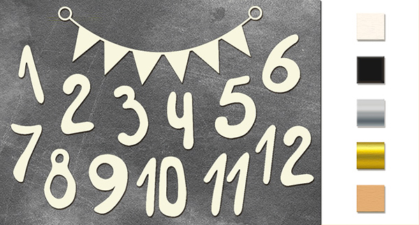 Chipboard embellishments set, "Numbers" #117